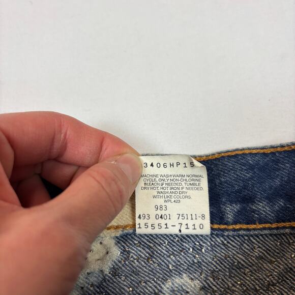 Vintage Y2K Levi's 550 Jorts Denim Cut Off Shorts Women's 6 Studded Acid Wash - Picture 6 of 13